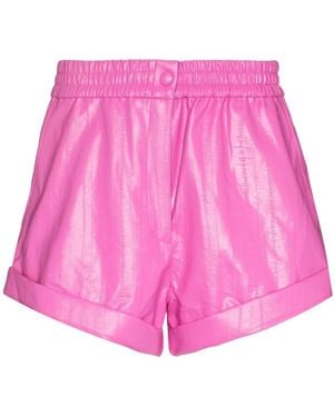 ROTATE BIRGER CHRISTENSEN Beata Imitation Leather Shorts - Pink