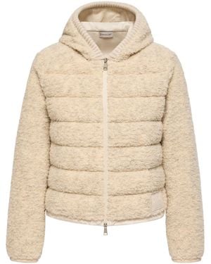 Moncler Teddy Padded Zip-Up Hoodie - Natural