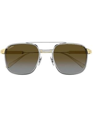 Cartier Rectangle Bar Sunglasses - Green