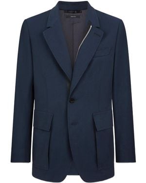 Tom Ford Zip-Front Twill Blazer - Blue