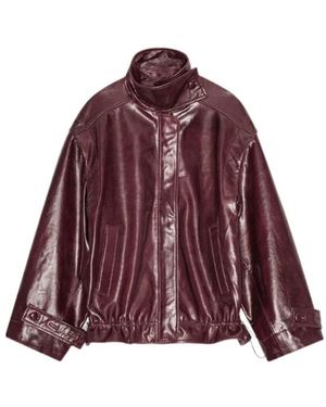 REMAIN Birger High-Neck Drawstring Jacket - Red