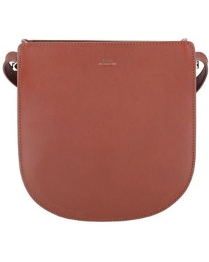 A.P.C. Geneve Leather Shoulder Bag - Red