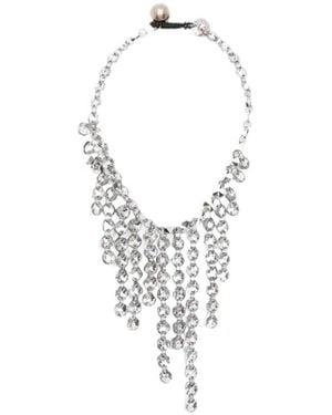 Maria Calderara Crystal Fringe Necklace - White