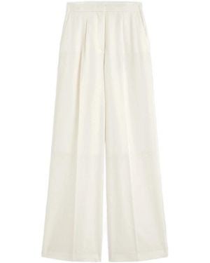 JOSEPH Alanel Silk And Cotton-Blend Wide-Leg Trousers - White