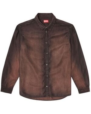 DIESEL D-Simply-S16 Ombre-Effect Denim Shirt - Brown