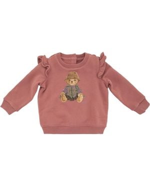 Polo Ralph Lauren Polo Bear-Print Ruffled Sweatshirt - Pink