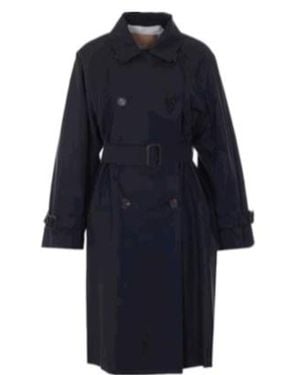 Max Mara Double-Breasted Trench Coat - Blue