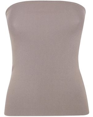 Entire studios Ribbed-Knit Strapless Top - Brown