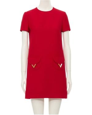 Valentino Short-Sleeved Dress - Red