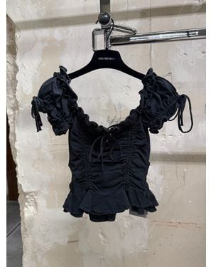 Balenciaga Gathered Cropped Top - Blue