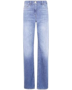 Elisabetta Franchi Logo Detailed Palace Jeans - Blue