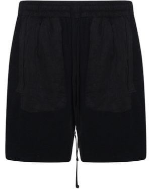 Thom Krom Drawstring Relaxed Shorts - Black