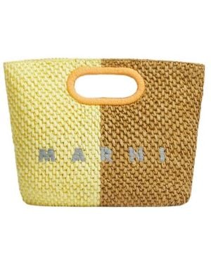 Marni And Paper Raffia Seaside Clutch - Metallic