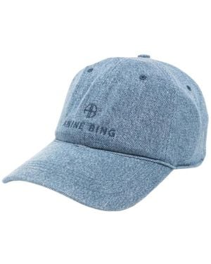 Anine Bing Logo Embroidered Baseball Cap - Blue