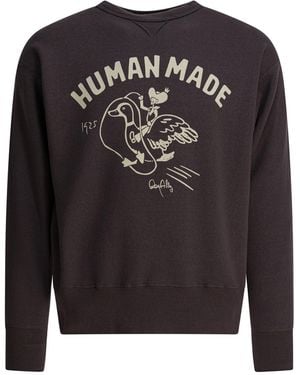 Human Made Tsuriami Graphic-Print Cotton Sweatshirt - Black