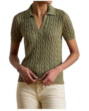 Ralph Lauren Lauren Ribbed Knit Polo Shirt - Green