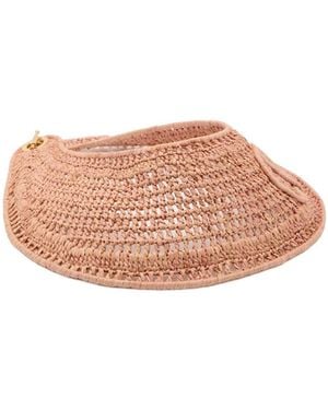 Chloé Hand-Woven Raffia Sun Hat - Pink