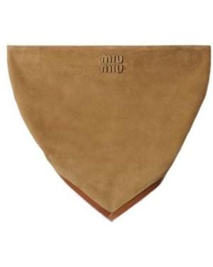 Miu Miu Suede Bandana Top - Natural