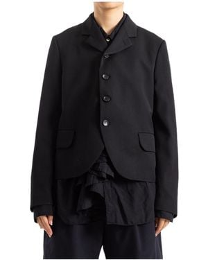 Comme des Garçons Comme Des Garçons Cropped Fitted Tailored Jacket - Black