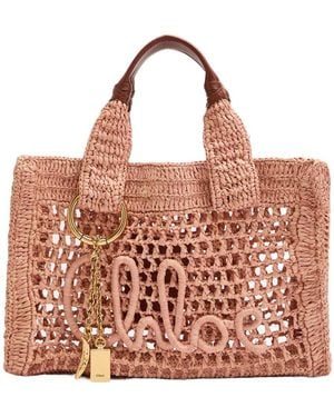 Chloé Straw Tote Bag - Brown