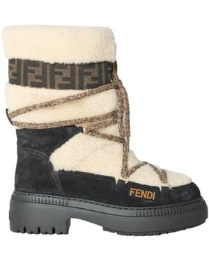 Fendi Trendy Wool Snow Boots - Multicolor