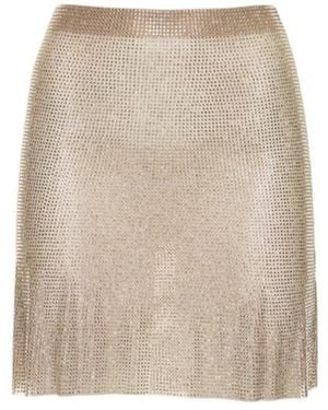 GIUSEPPE DI MORABITO Embellished Net Mini Skirt - Natural
