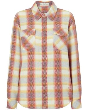 God's True Cashmere Rose Blume Checked Cashmere Shirt - Pink
