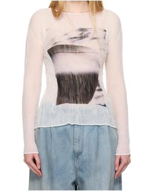 Issey Miyake May Shadow Study Chiffon Twist Shirt - Gray