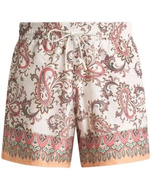 Etro Paisley Printed Roma Swim Trunks - Red
