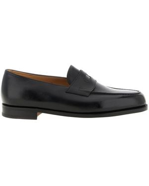 John Lobb Round-Toe Loafers - Black