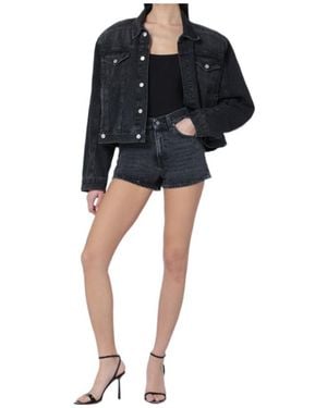 Haikure High-Rise Denim Shorts - Black