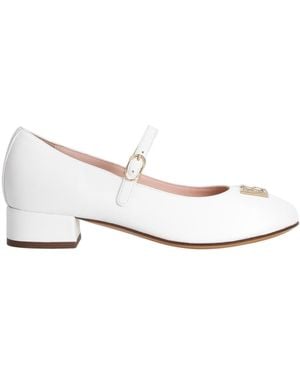 Dolce & Gabbana Logo-Embellished Ballerinas - White