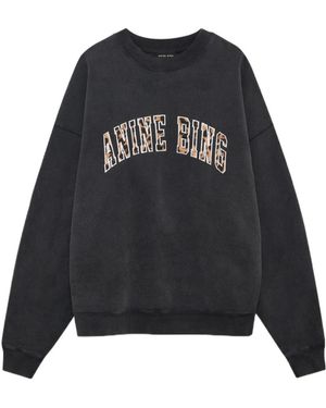 Anine Bing Miles Crewneck Sweatshirt - Black