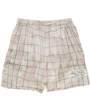 Acne Studios Check-Pattern Shorts - Natural