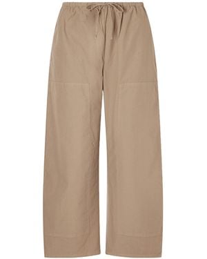 Leset Cotton-Poplin Barrel-Leg Pants - Natural