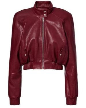 Magda Butrym Cropped Leather Jacket - Red
