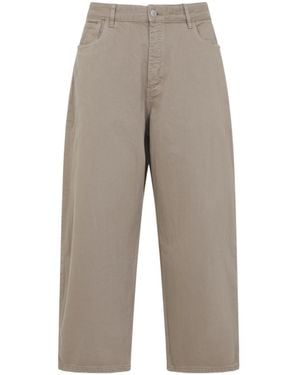 Studio Nicholson Logo Patch Cropped Wide-Leg Jeans - Gray