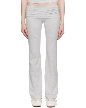 Skims Cotton Jersey Foldover Lounge Trousers - White