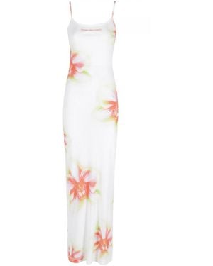 CASABLANCA Printed Strappy Dress - White