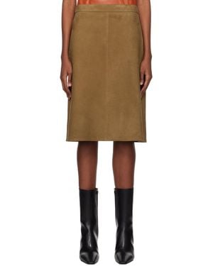 Ferragamo A-Line Leather Skirt - Black