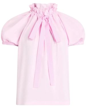 Patou Ruffled Tie-Fastening Top - Pink