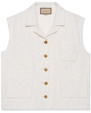 Gucci Gg Cotton Jersey Gilet - White