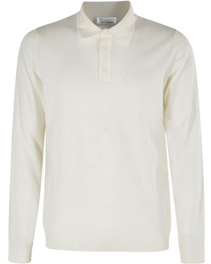 Roberto Collina Long-Sleeve Knitted Polo Shirt - White