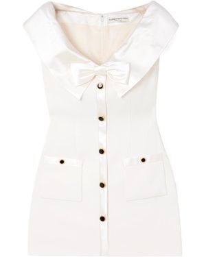 Alessandra Rich Bow Mini Dress - White