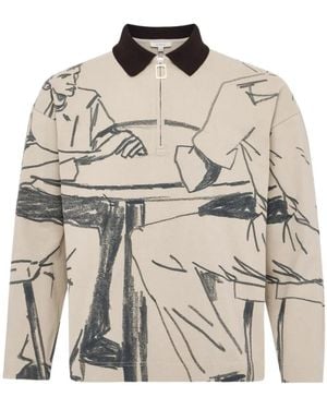 JW Anderson Jw Anderson Printed Rugby Sweatshirt - White