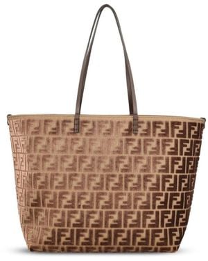 Fendi Large Velvet Roll Bag - Brown