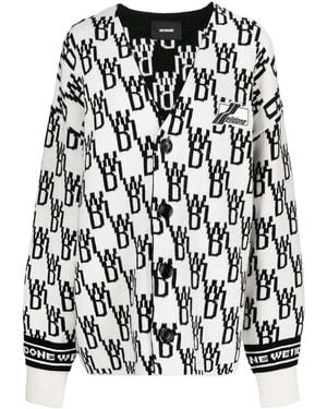 we11done Oversized Monogram Cardigan - Black