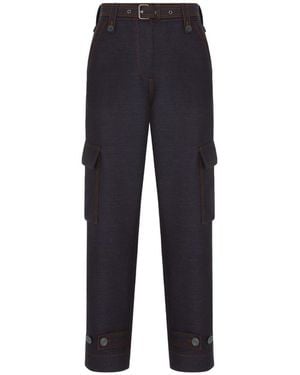 Dior Belted Cargo Trousers - Blue