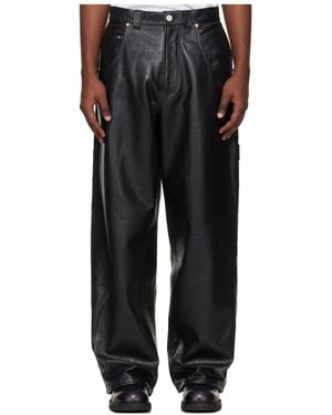 Vetements Hip-Hop Leather Trousers With Belt Loops - Black