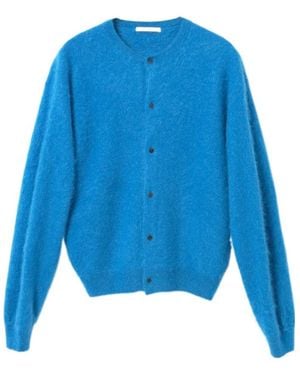 AURALEE Long-Sleeve Open-Front Cardigan - Blue